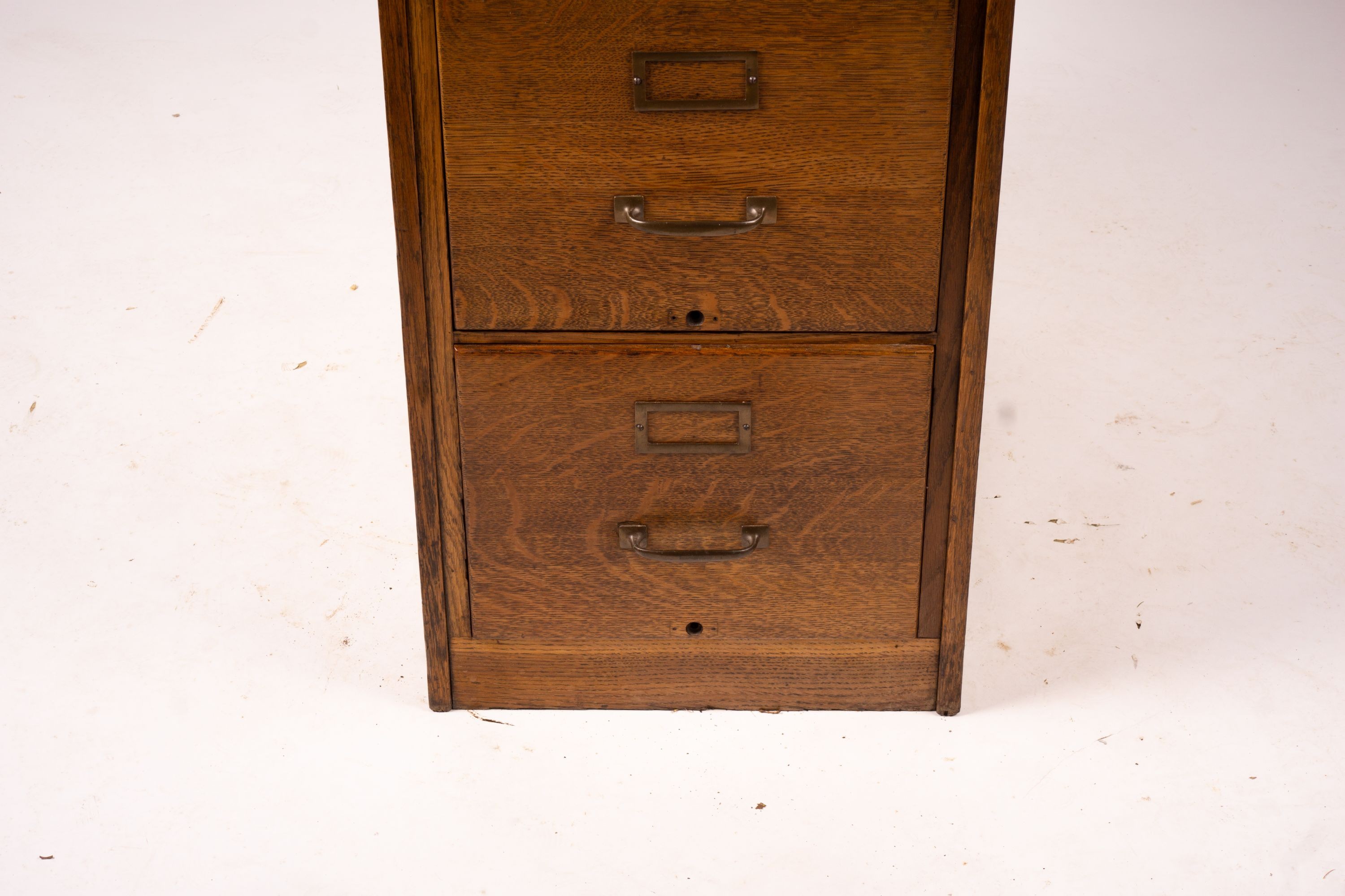 An early 20th century oak four drawer filing cabinet, W.44cm D.70cm. H.132cm